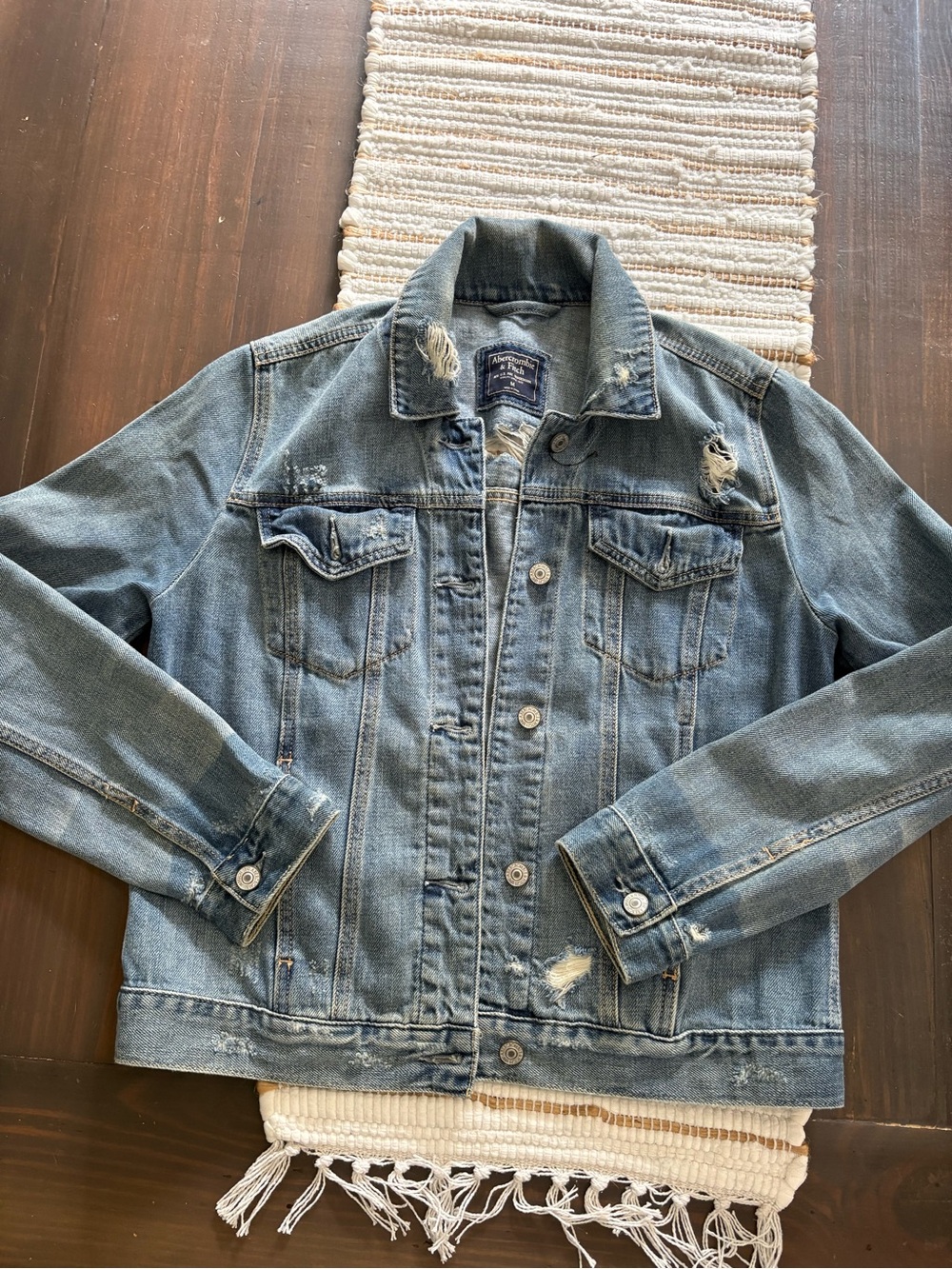 A&F distressed soft denim jacket